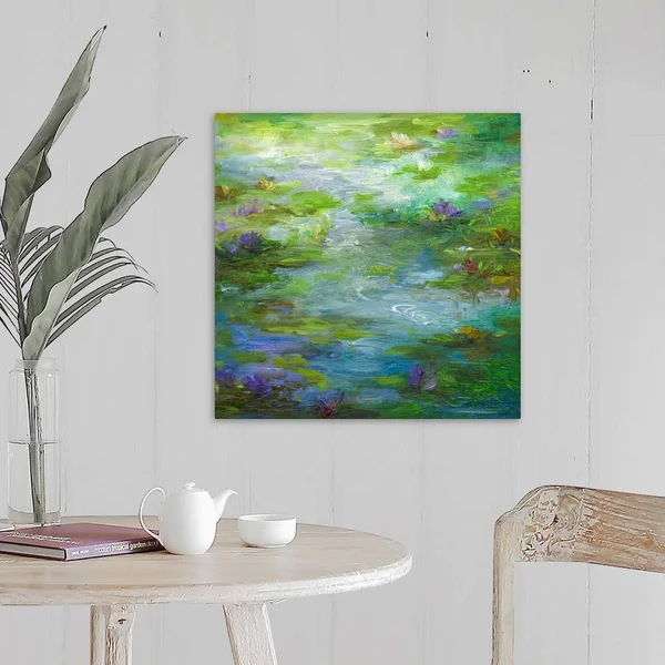 Water Lily Pond 1, Canvas Wall Art, 20x20, Great Big Canvas