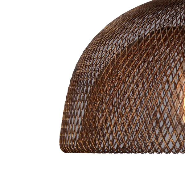 Dual Layer Mesh Design Metal Frame Chandelier - Medium, Rustic Bronze