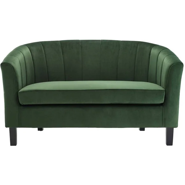 Modway Prospect Channel Tufted Upholstered Velvet Loveseat Light Blue