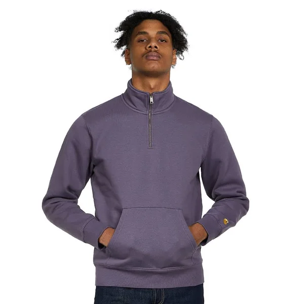 Carhartt WIP Chase Neck Zip Sweatshirt - Provence - Gold - L - Men
