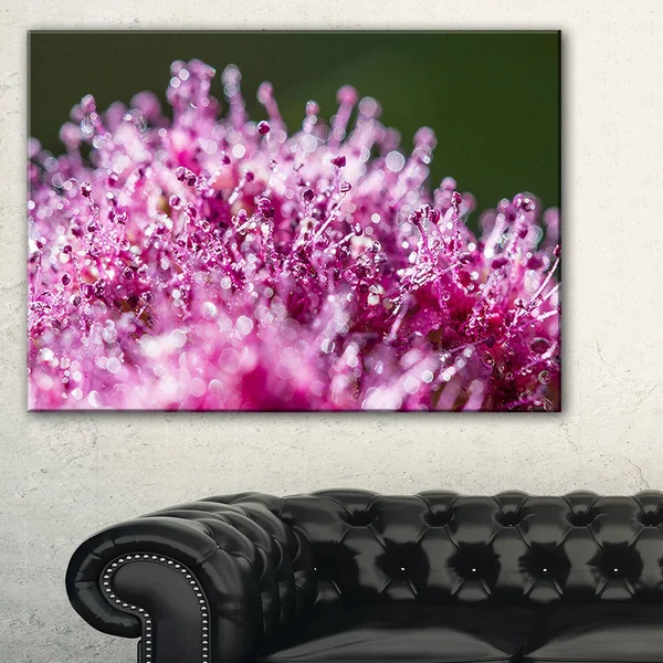 Design Art Pink Little Flowers Close-up View - Large Floral Wall Art Canvas, 40 in. Wide x 20 in. High