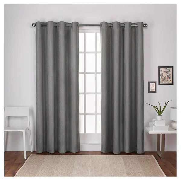 Exclusive Home London Blackout Thermal Window Curtain Panel Pair Black Pearl