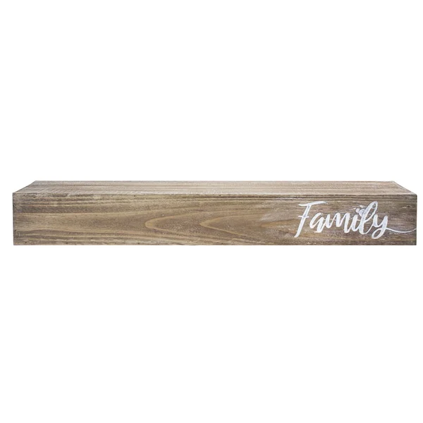 American Art Decor Family Wood Floating Wall Shelf - Brown