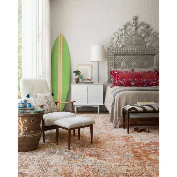 Alexander Home Genova Distressed Medallion Persian Area Rug - Grey/Multi 2&6x22 x 12&