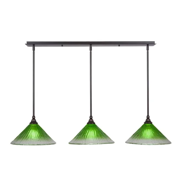 Toltec Lighting 36-DG-441 3 Light Mini Pendant in Dark Granite with 12 inch Italian Bubble Glass Shade