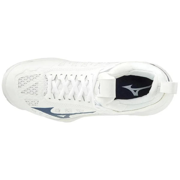 Mizuno Wave Momentum White/Navy Women's Volleyball Shoes, Size: 7
