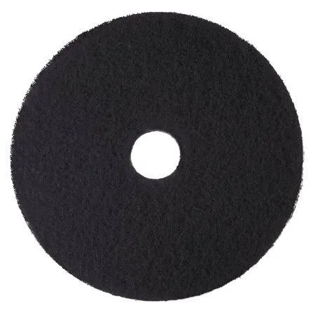 3M Low-Speed High Productivity Floor Pads 7300, 16 inch Diameter, Black, 5/Carton - MMM08274