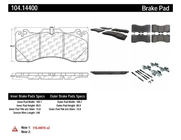 Centric 104.14400 Brake Pad