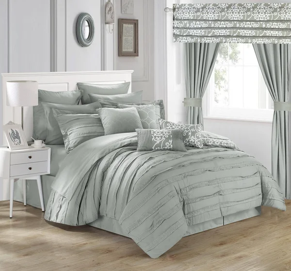Chic Home Hailee 24 Piece Comforter Set, Silver