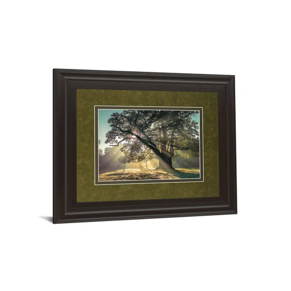Green, Blue, and Yellow Breaking Through Framed Print Wall Art 40x22 x 34x22