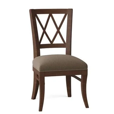 Portsmouth Cross Back Side Chair Fairfield Chair Body Fabric: 9953 Willow - Frame Color: Walnut
