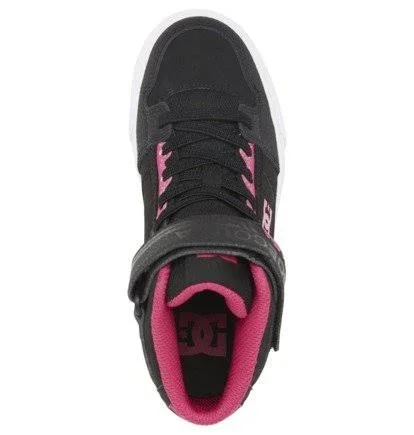 DC Kids& Pure High-Top EV Youth Skate Shoe Size 3-M Black/Pink/Black