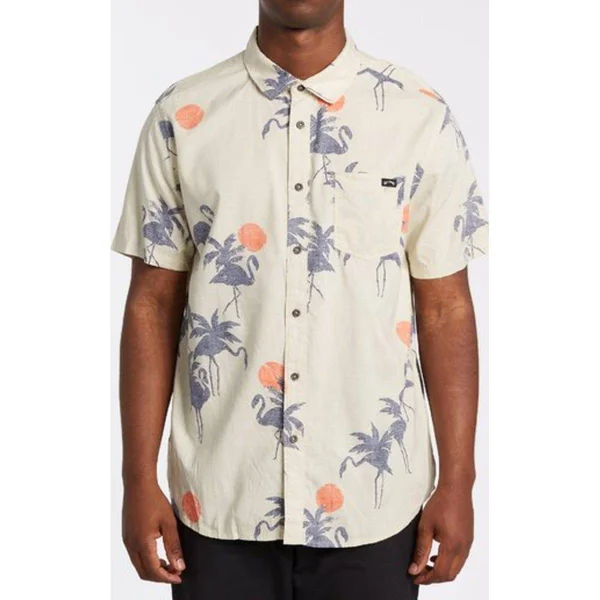 Billabong Sundays Floral Short Sleeve Shirt - Stone - Medium