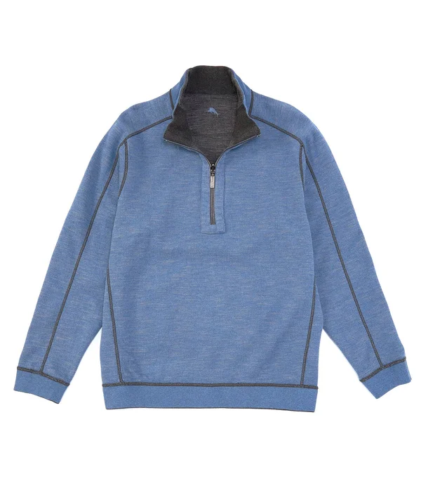 Tommy Bahama Men's Flipsider Half Zip Jacket - Dark Pewter Heather - XL
