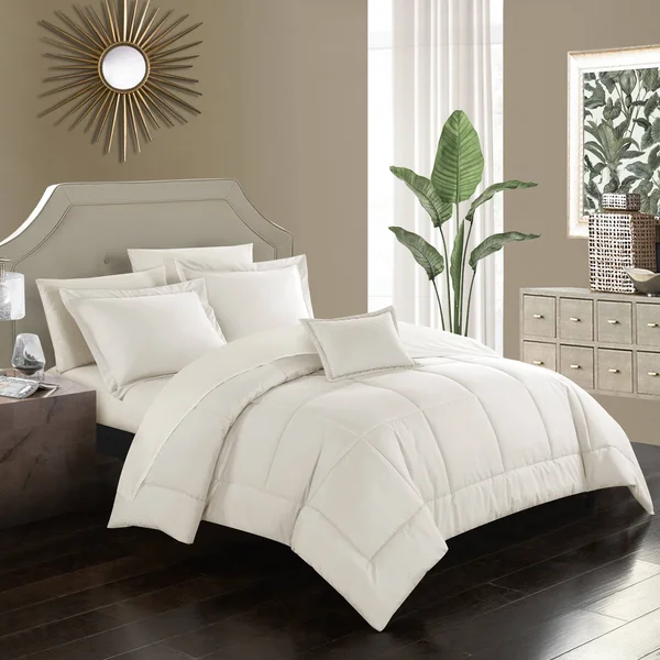 Chic Home Arman 8 Piece Comforter Set Bed in A Bag - White - King