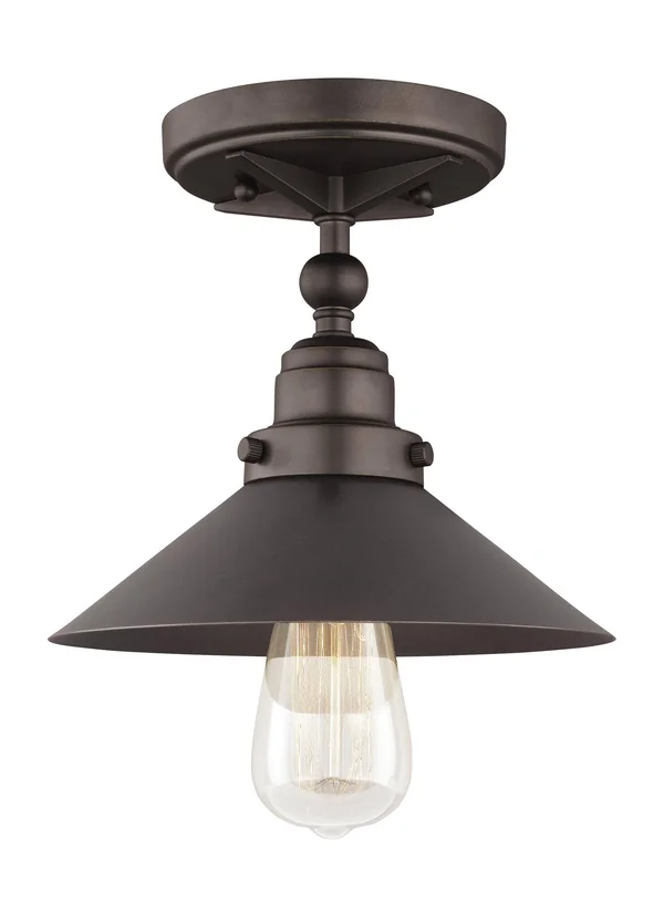 Feiss Hooper 1-Light Antique Bronze Flush Mount