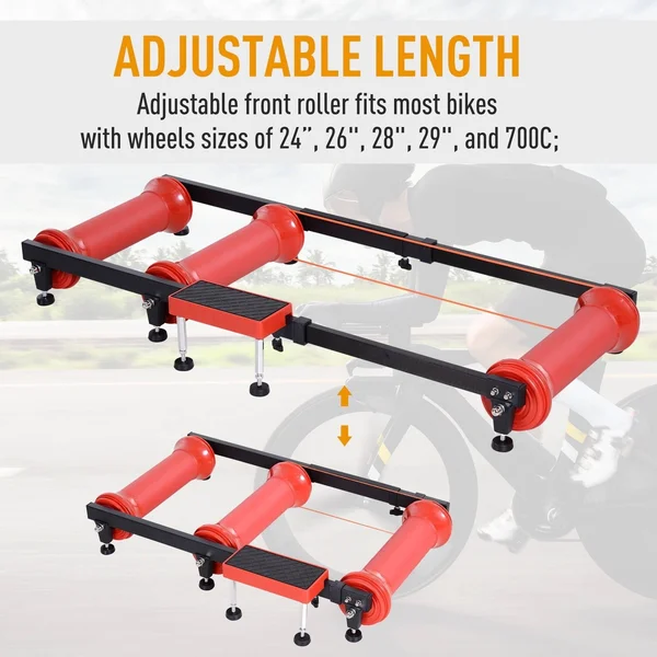 Soozier Adjustable Indoor Fitness Cycling Parabolic Roller Bike Trainer