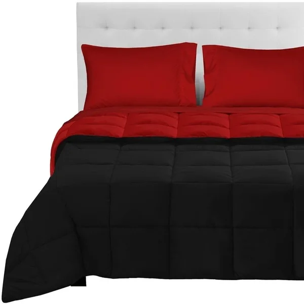 Bare Home Reversible Bed-in-a-Bag Down Alternative Comforter/Sheet Set - Comforter: Sand/Taupe, Sheets: Taupe - Queen