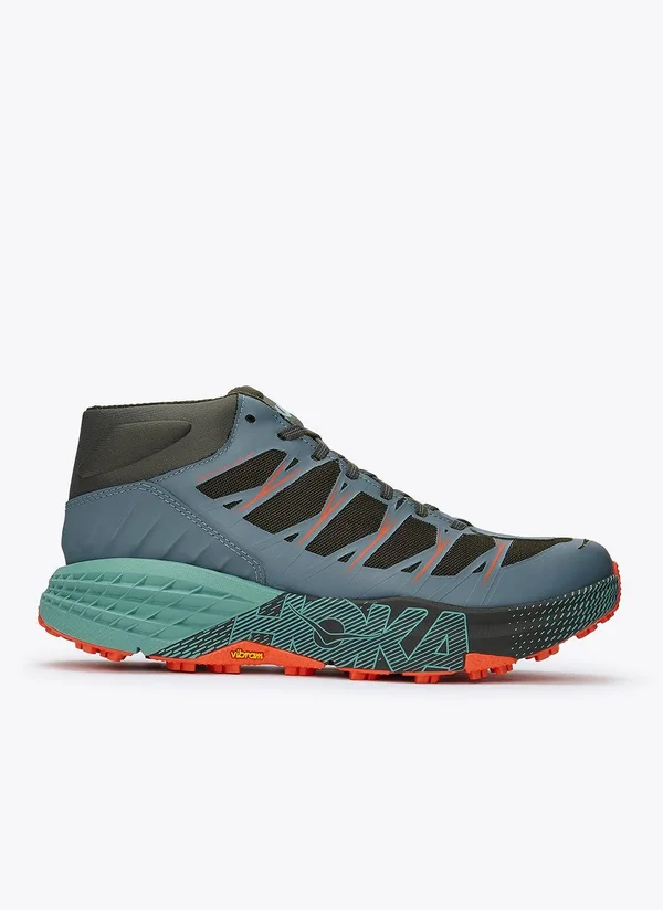 HOKA Men's Speedgoat Mid Waterproof Shoes in Blue/Grey, Size 10