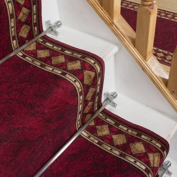 runrug USA Cheops Red Stair Carpet Runner Length: 28 foot, WIDTHS