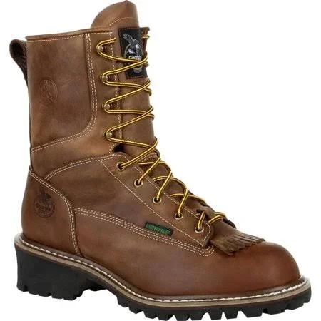 Georgia Boot Waterproof Logger Work Boot - Men's, Size: 14W, Brown