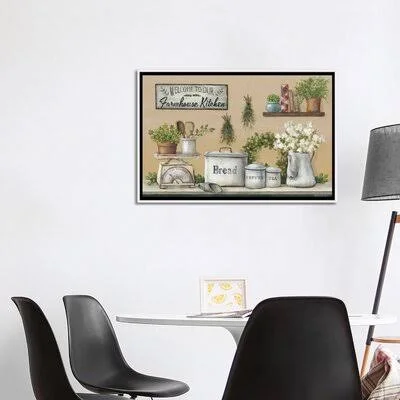 &Garden Farmhouse Kitchen& by Pam Britton - Graphic Art Print East Urban Home Size: 32x22 H x 48x22 W x 1.5x22 D, Format: White