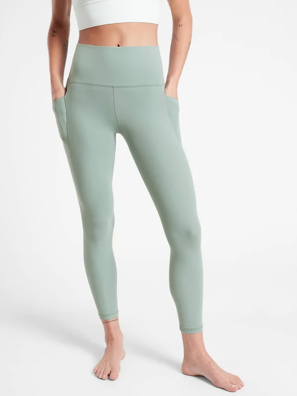 Athleta Women's Salutation Stash Pocket II 7/8 Tight Minimalistic Grey Plus Size 1x
