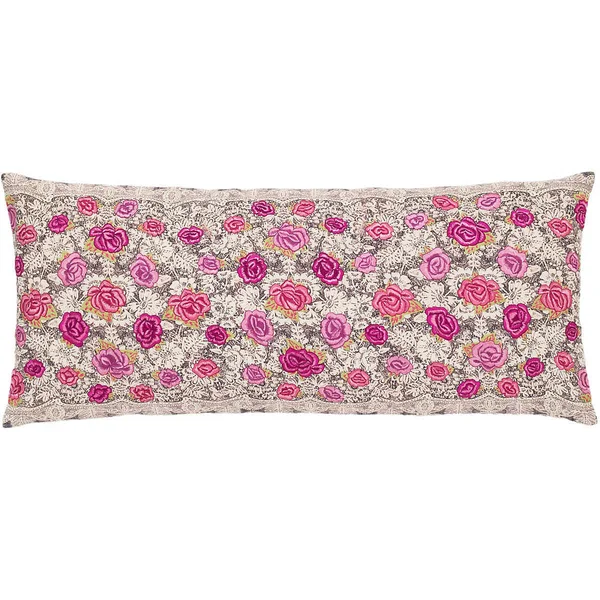 Pine Cone Hill Roses Embroidered Decorative Pillow