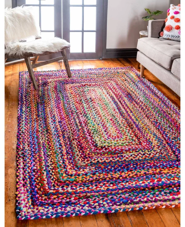 Unique Loom Braided Chindi Area Rug - 8& x 10& Multi