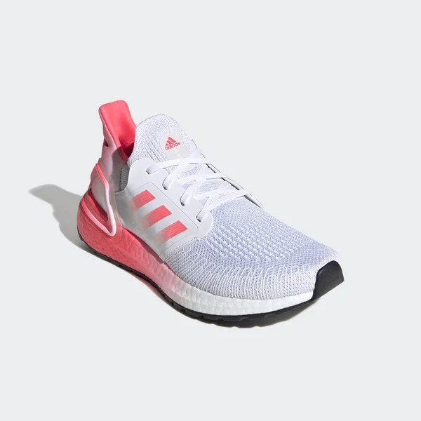 Adidas Ultraboost 20 White/Signal Pink Grade School Kids& Running Shoes, Size: 4.5