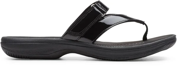 Clarks Collection Women's Brinkley Marin Flip-Flop Sandals - Black Patent