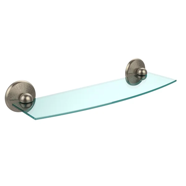 Allied Brass Monte Carlo Collection 18 inch Glass Shelf Antique Pewter