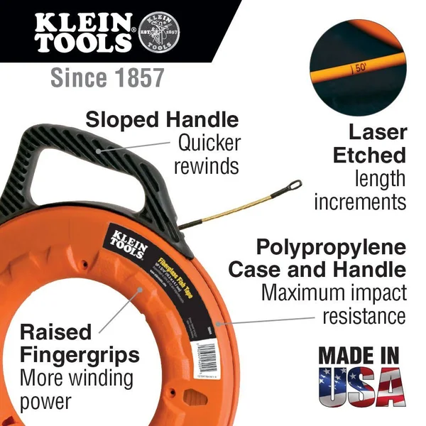 Klein Tools 56014 200& Fiberglass Fish Tape
