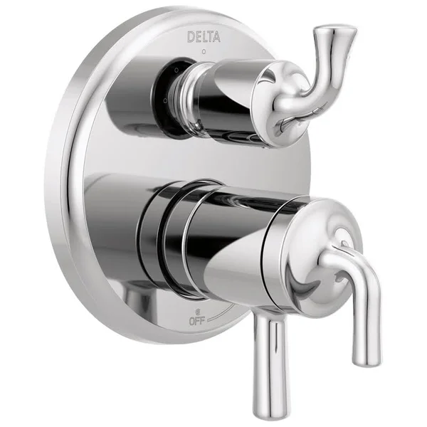 Delta T27833 Kayra 17 Series Pressure Balanced Valve Trim with Integrated Volume Control and 3 Function Diverter for Two Shower