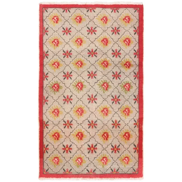ECARPETGALLERY Hand Knotted Keisari Vintage Grey Wool Rug - Black/Grey