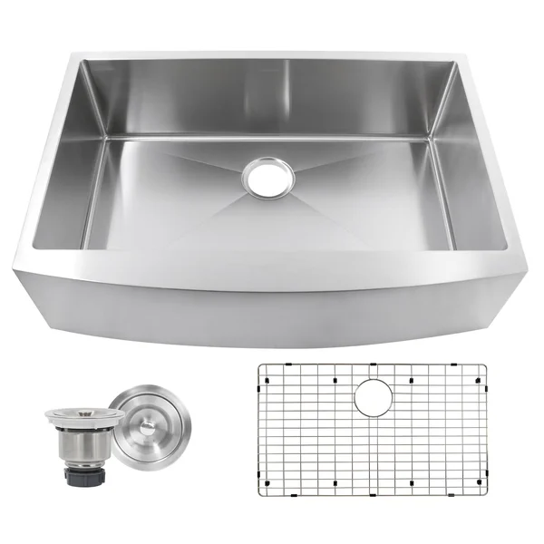 Nantucket Sinks Apron332210-SR-16 - 33 inch Pro Series Small Radius Farmhouse Apron Front Stainless Steel Sink