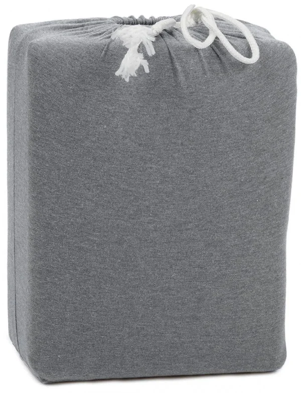 AmazonBasics Heather Jersey Sheet Set - Queen - Light Gray, 102 x 90 inches