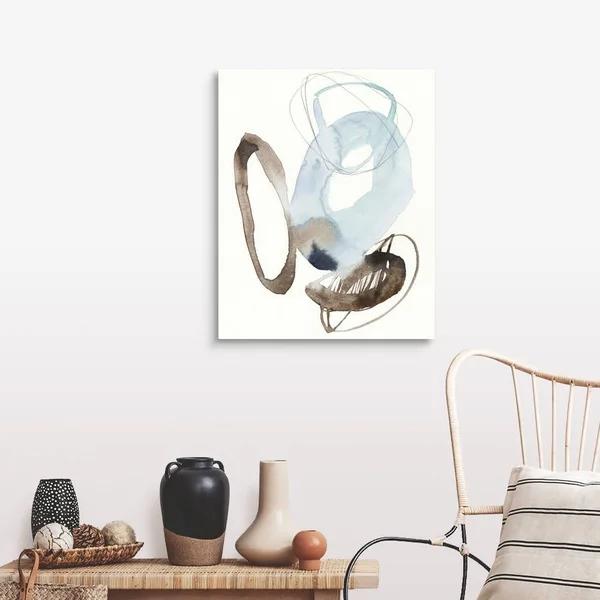 Blue & Umber Rounds I - Canvas Wall Art, 24x30, Great Big Canvas