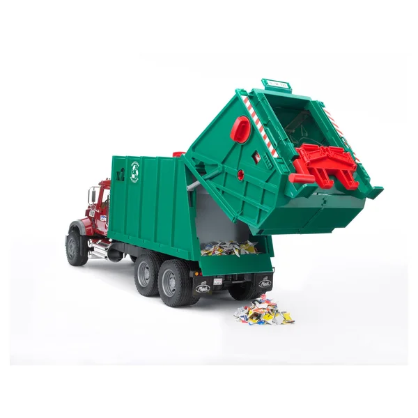 Bruder 02812 Mack Granite Garbage Truck (Ruby Red-Green)