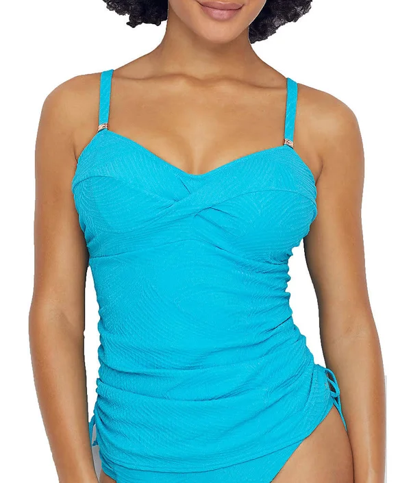 Fantasie Ottawa Underwire Twist Front Tankini Swim Top, Aquamarine (FS6356) 32G