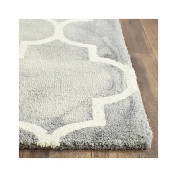 Safavieh 5& x 5& Round Dip Dye DDY535C Grey, Ivory Rug