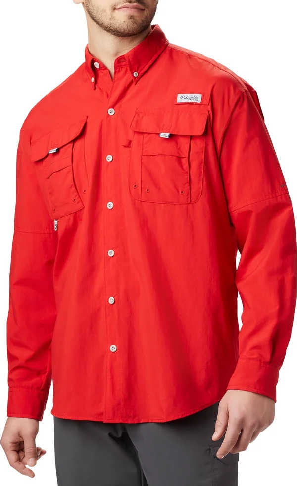 Columbia Men's PFG Bahama II Long Sleeve Shirt - Red - 1011621-696 XXL