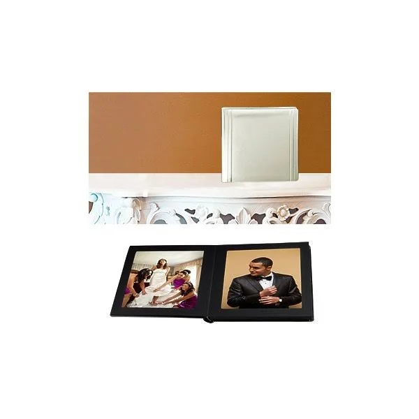 Leather Album Designs CP811055815B Matted 5x5 Ivory Faux Leather 15Pg - 30 Side Album