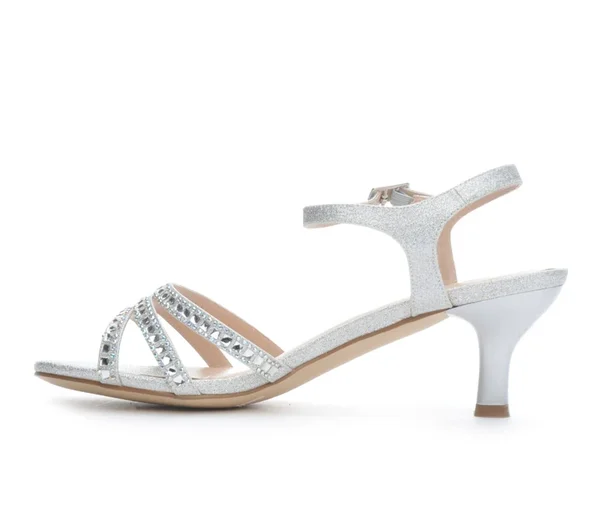 Women's LLorraine BERKLY Heeled Dress Sandals in Silver Size 6 Medium