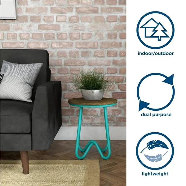 Novogratz Poolside Collection, Bobbi Outdoor Bistro Stools, 2-Pack, Turquoise, Blue