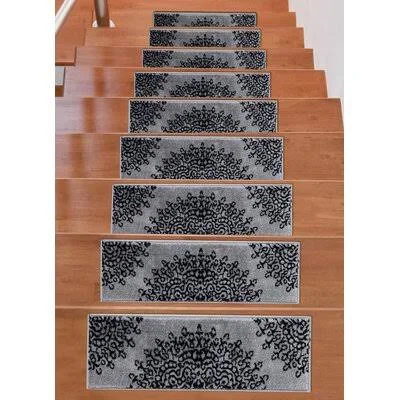 Fogleman Stair Treads Alcott Hill Color: Dark Gray/Black