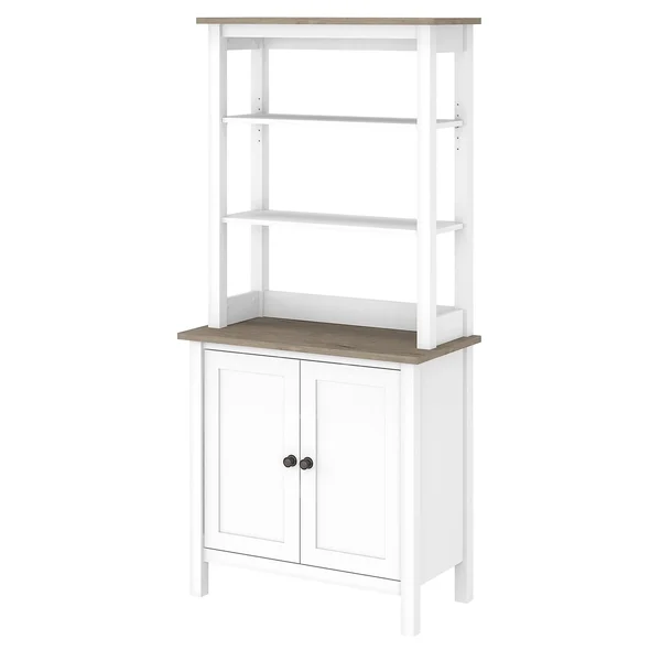 The Gray Barn Orchid Gulch 5-Shelf Bookcase with Doors (Pewter Finish - MDF - Assembly Required - White)