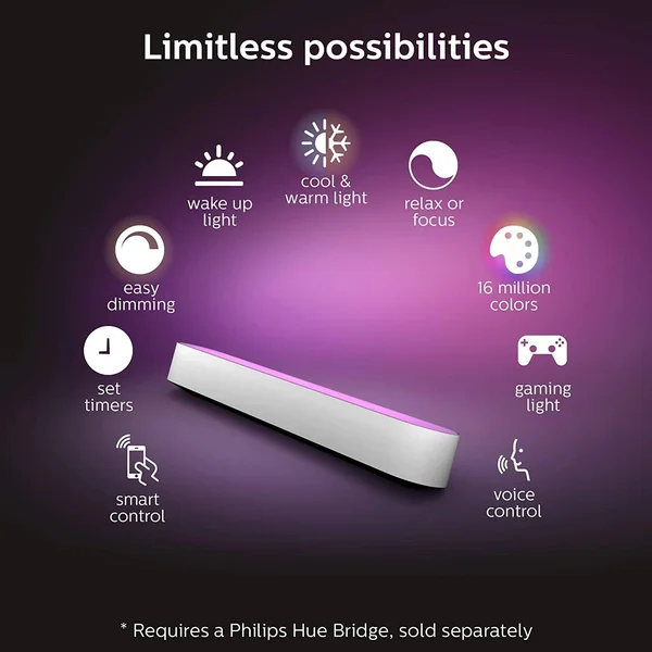 Philips Hue White and Color Ambiance - Light bar - LED - 16 million colors - white