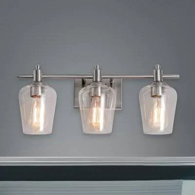 Abbighail 3-Light Dimmable Vanity Light Latitude Run Finish: Brushed Nickel