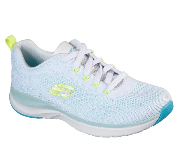 Skechers Women's Ultra Groove Sneakers, White/Turquoise, 9.5